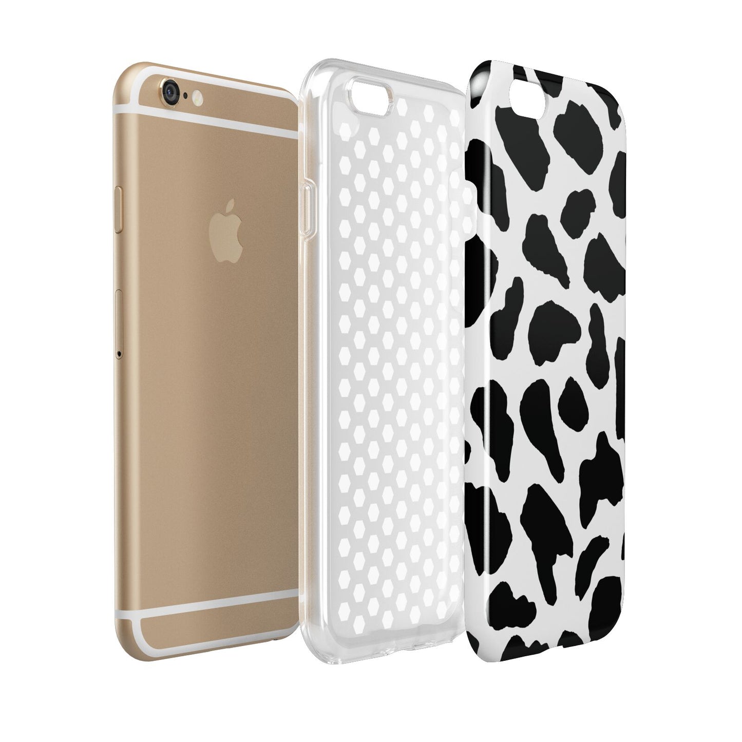 Black and White Cow Print Apple iPhone 6 3D Tough Case Expanded view