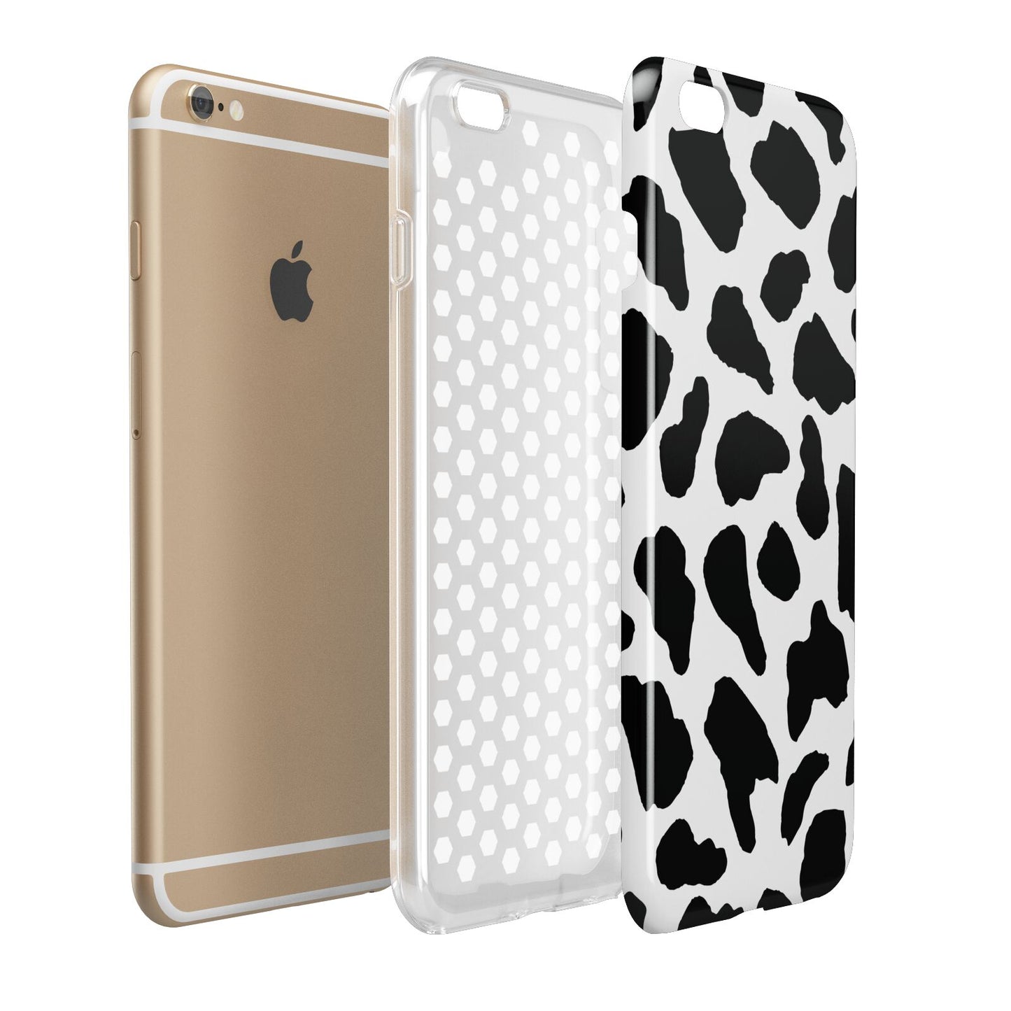 Black and White Cow Print Apple iPhone 6 Plus 3D Tough Case