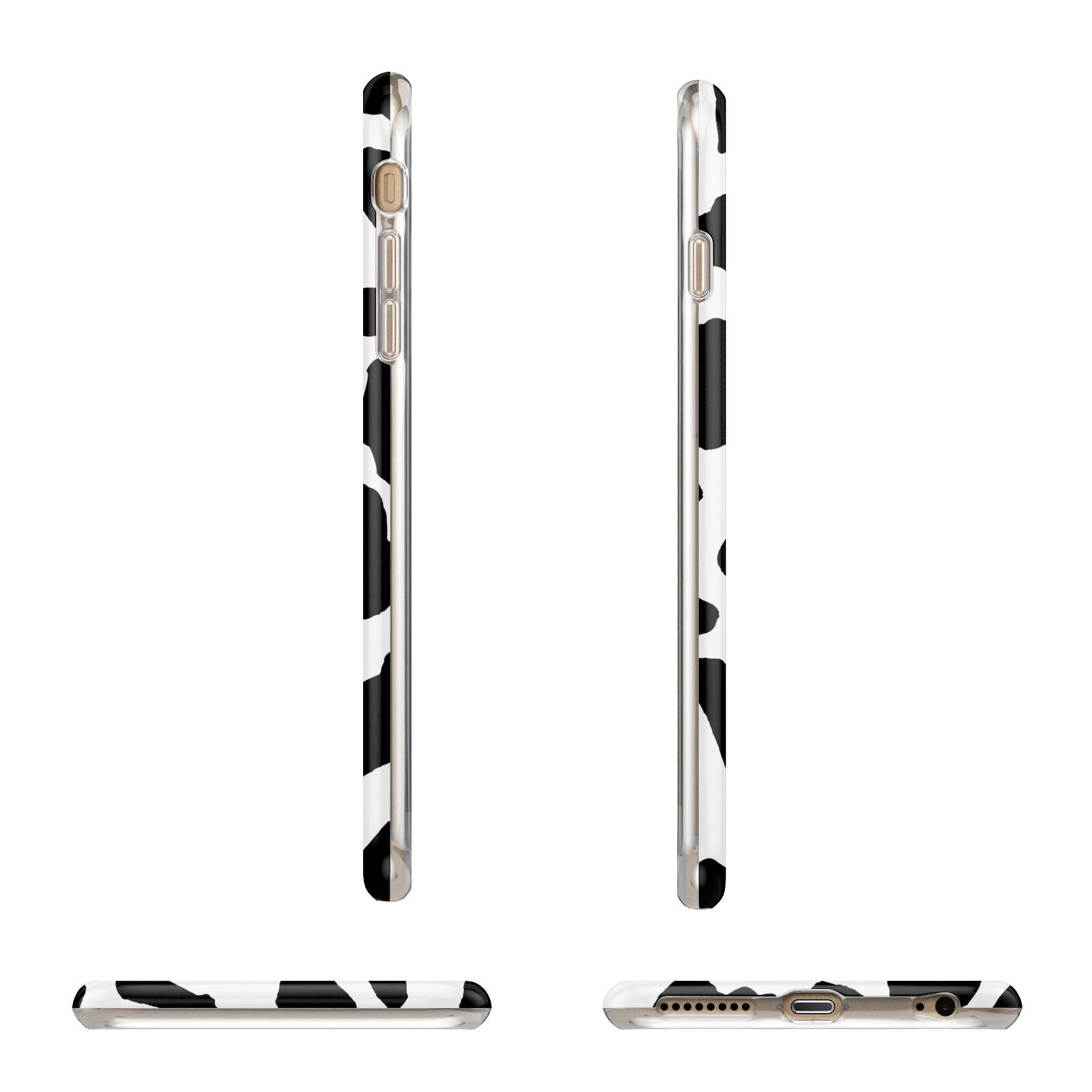 Black and White Cow Print Apple iPhone 6 Plus 3D Wrap Tough Case Alternative Image Angles