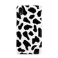 Black and White Cow Print Apple iPhone XR Black 3D Tough Case