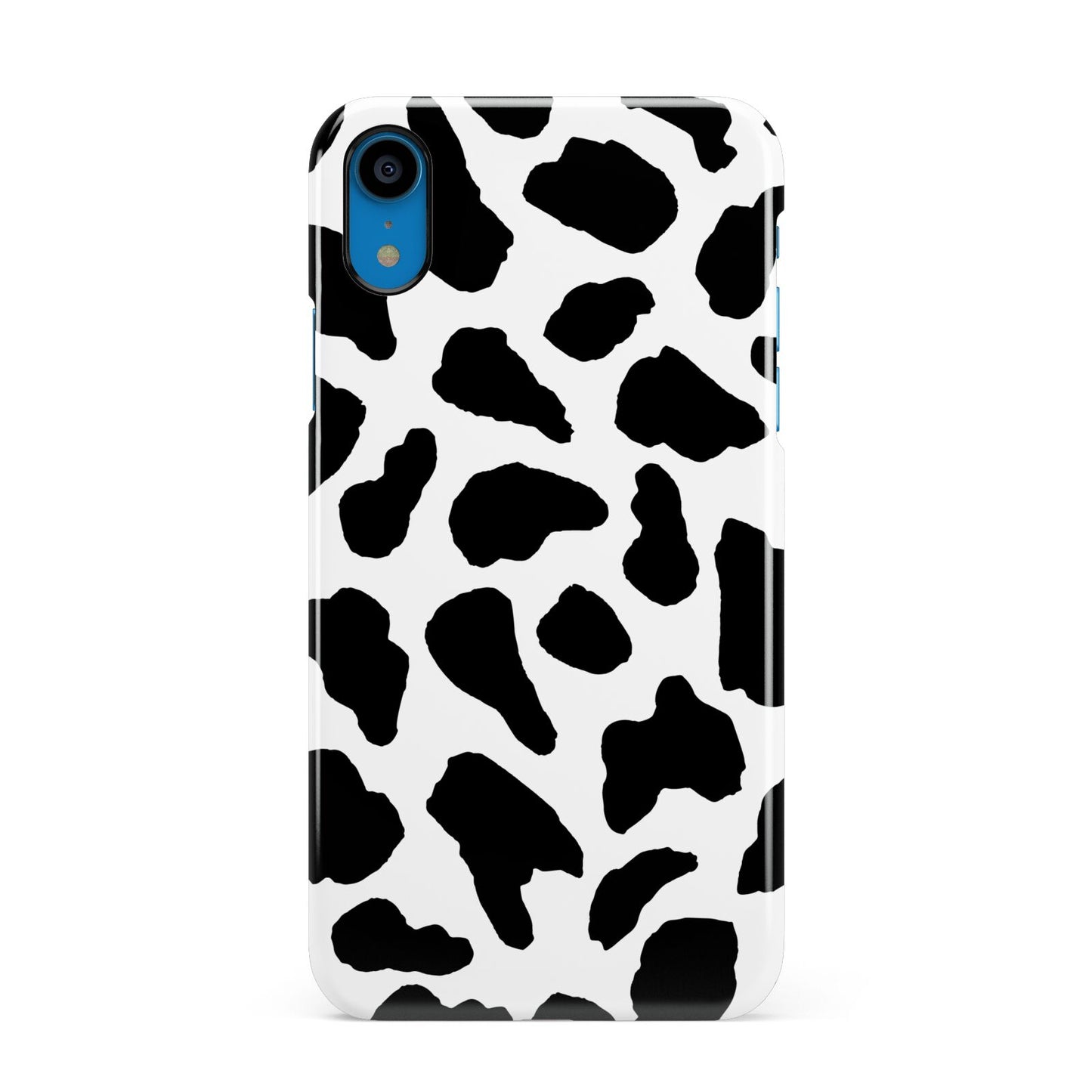 Black and White Cow Print Apple iPhone XR Blue 3D Snap Case