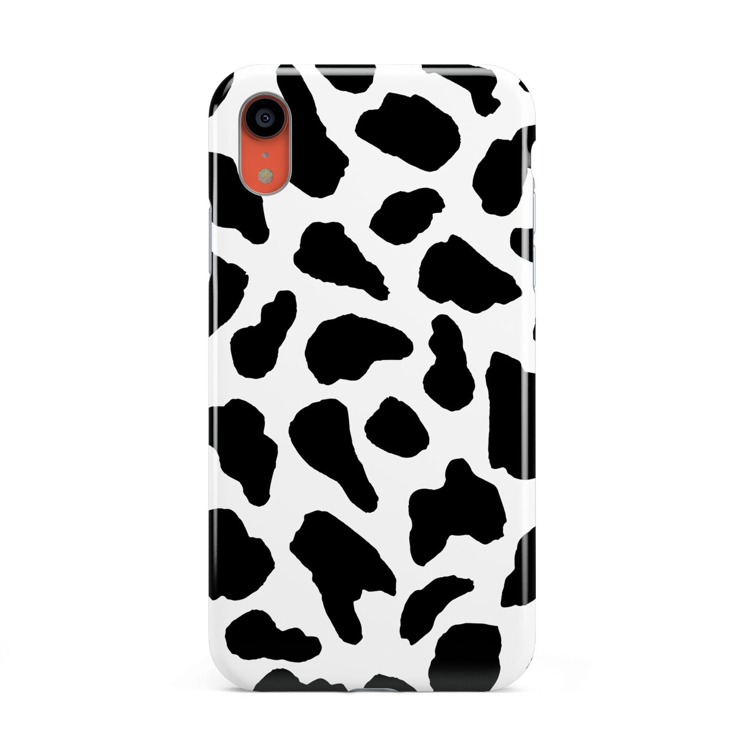 Black and White Cow Print Apple iPhone XR Coral 3D Tough Case