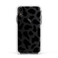 Black and White Cow Print Apple iPhone XR Impact Case White Edge on Black Phone