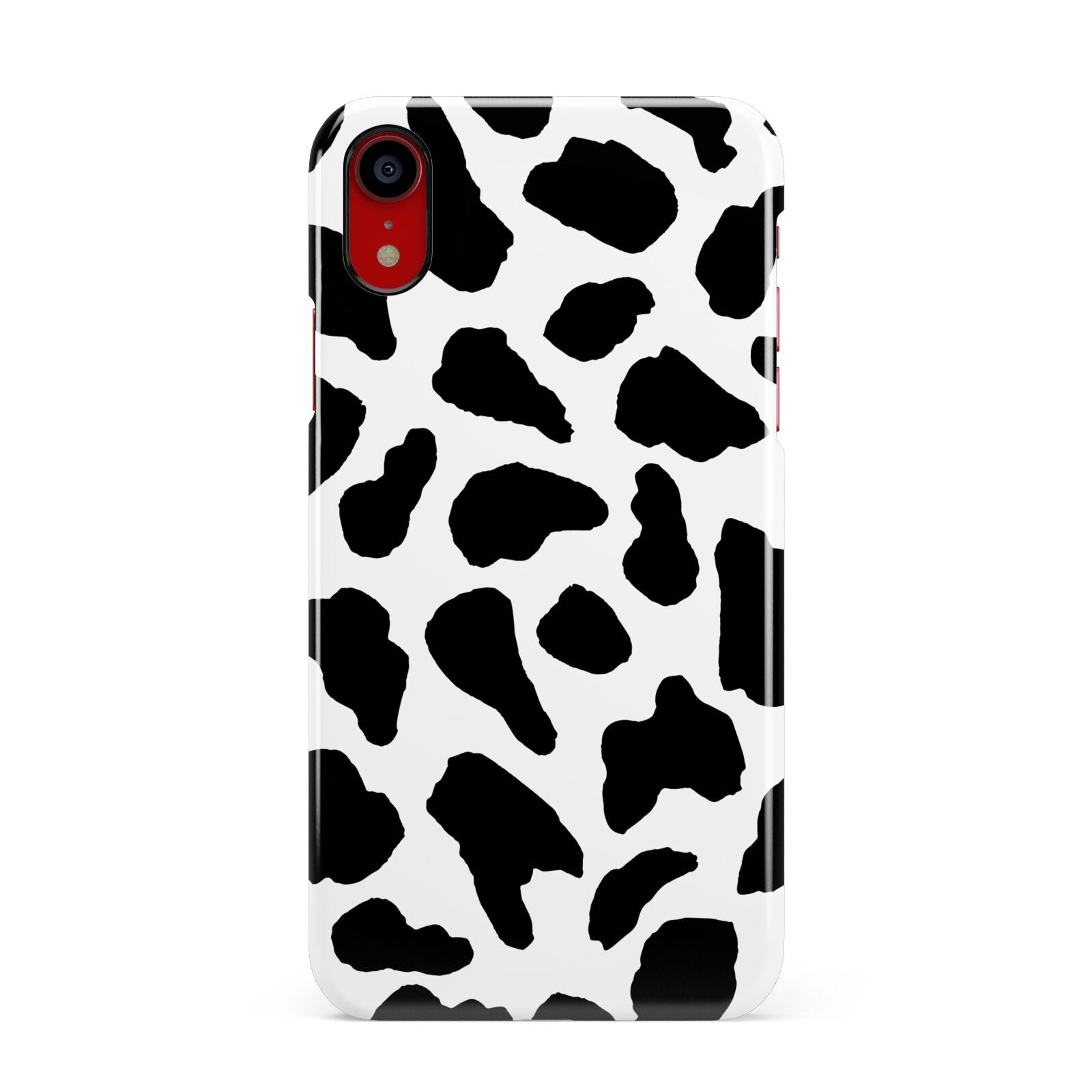 Black and White Cow Print Apple iPhone XR Red 3D Snap Case