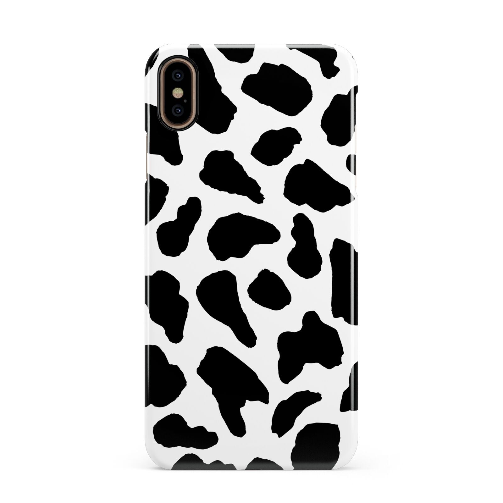Black and White Cow Print Apple iPhone Xs Max 3D Snap Case