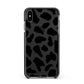 Black and White Cow Print Apple iPhone Xs Max Impact Case Black Edge on Black Phone