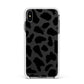 Black and White Cow Print Apple iPhone Xs Max Impact Case White Edge on Black Phone