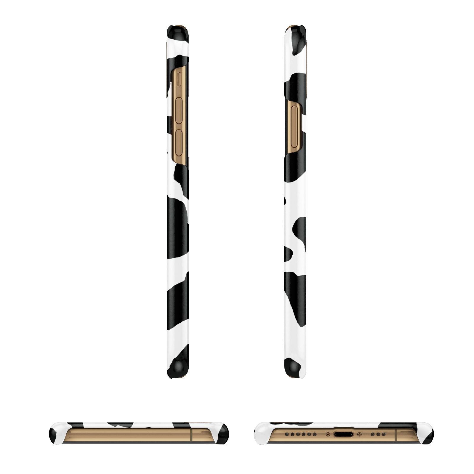 Black and White Cow Print iPhone 11 3D Snap Case Angle Images