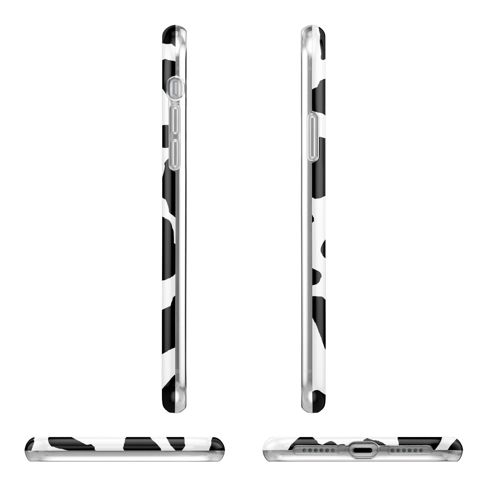 Black and White Cow Print iPhone 11 Pro 3D Tough Case Angle Images