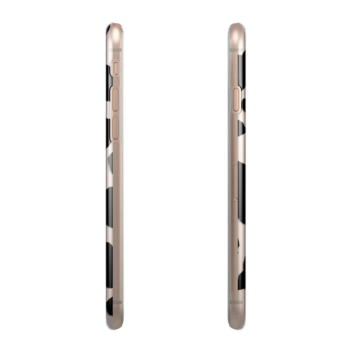 Black and White Cow Print iPhone 6 2D Snap Case on Silver Phone