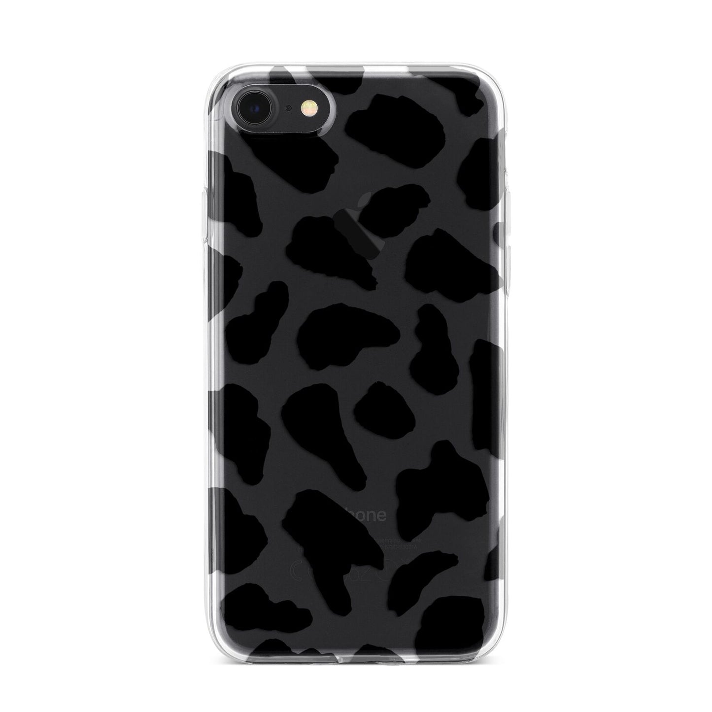 Black and White Cow Print iPhone 7 Bumper Case on Black iPhone