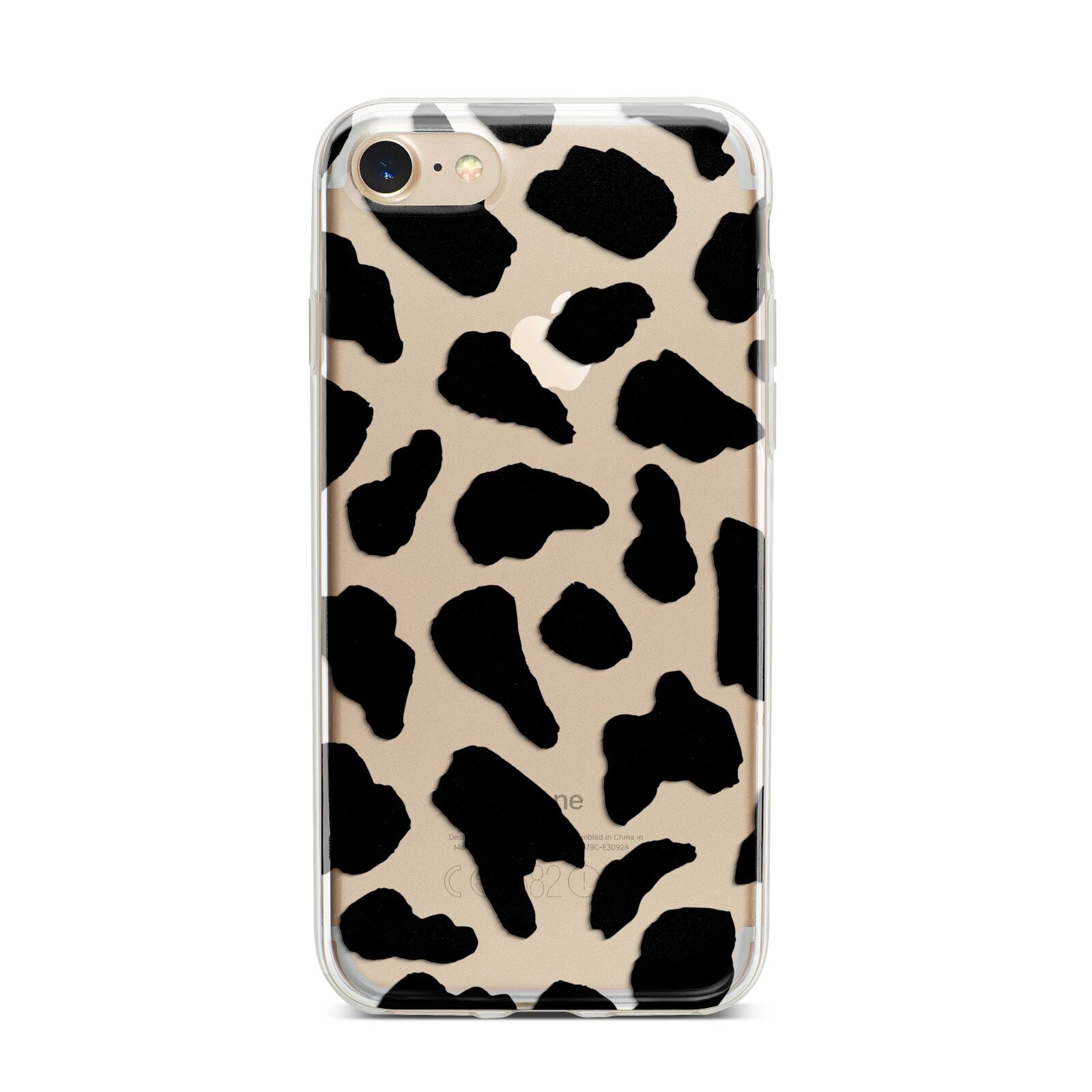 Black and White Cow Print iPhone 7 Bumper Case on Gold iPhone