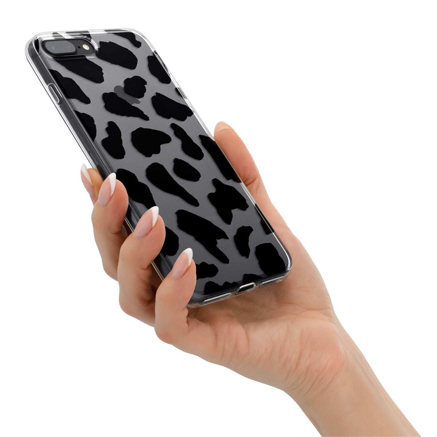 Black and White Cow Print iPhone 7 Plus Bumper Case on Black iPhone Alternative Image