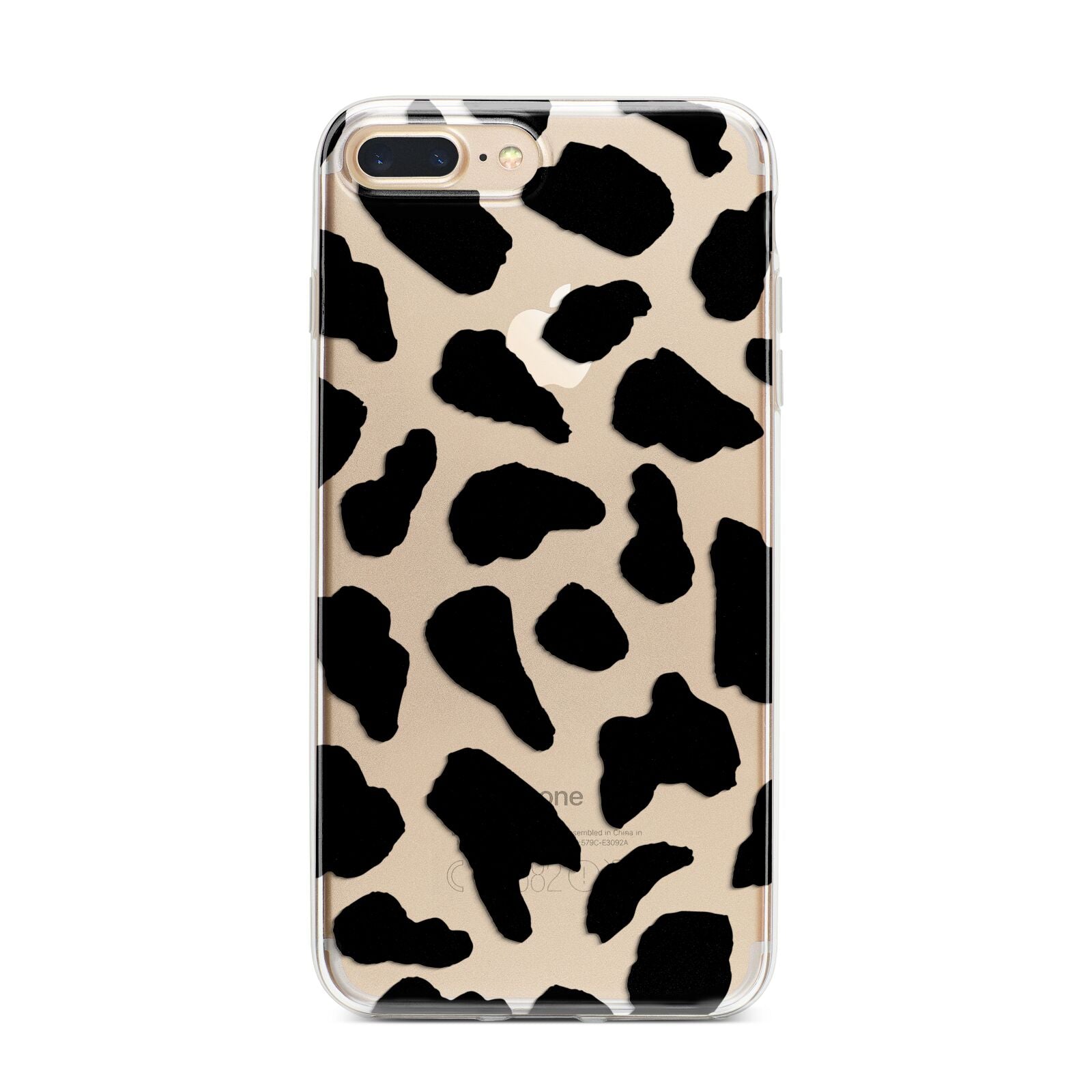 Black and White Cow Print iPhone 7 Plus Bumper Case on Gold iPhone