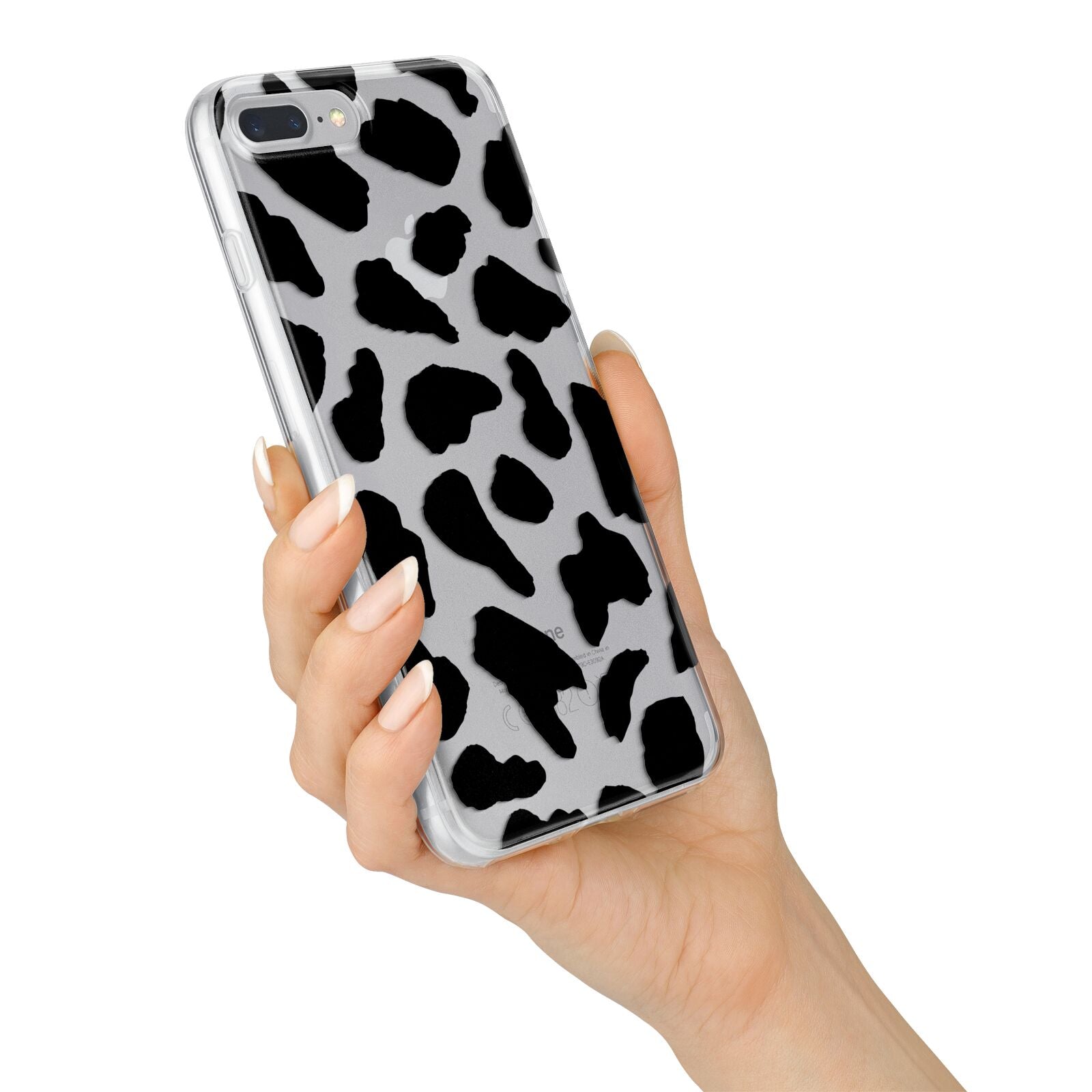 Black and White Cow Print iPhone 7 Plus Bumper Case on Silver iPhone Alternative Image