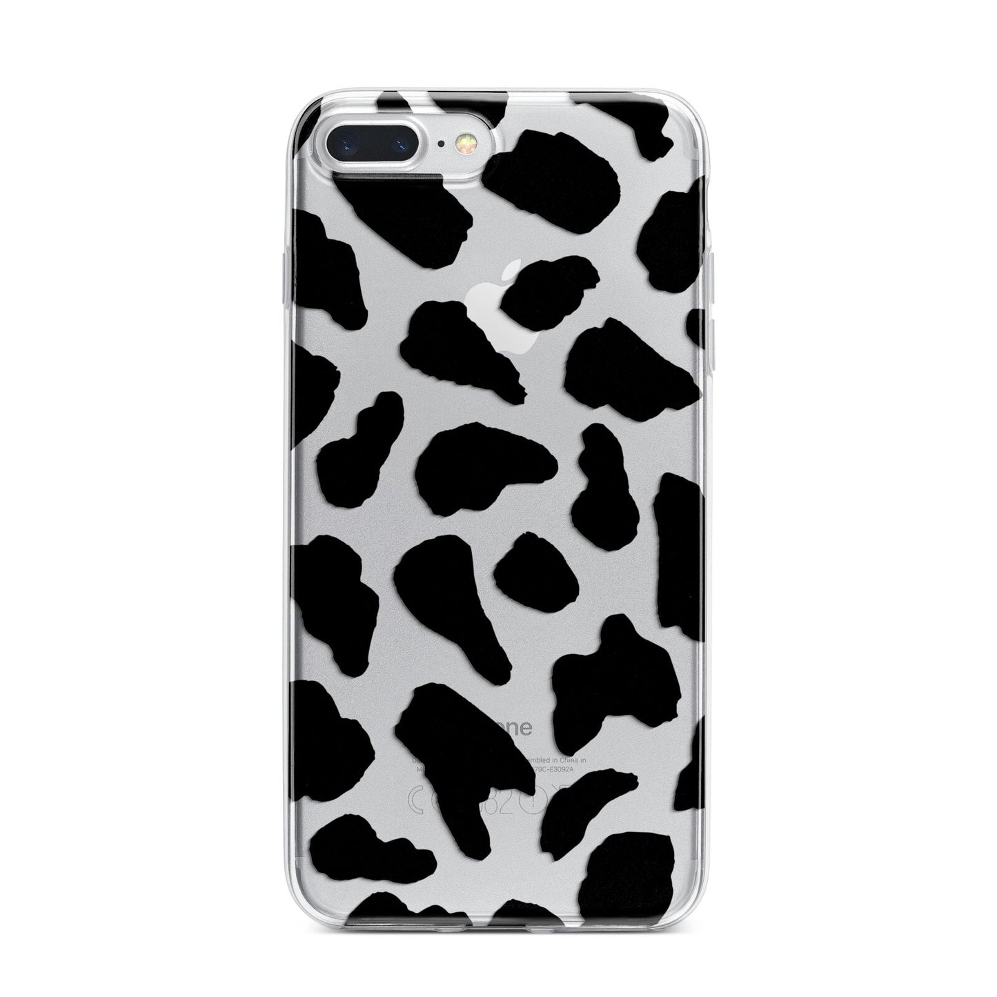 Black and White Cow Print iPhone 7 Plus Bumper Case on Silver iPhone