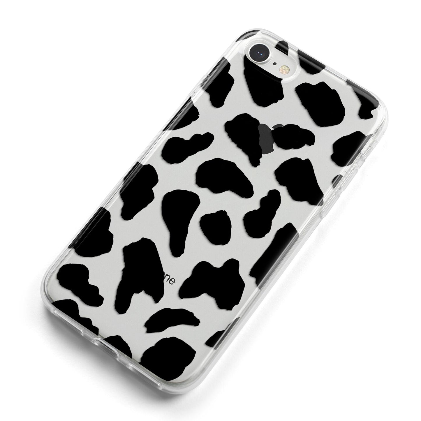 Black and White Cow Print iPhone 8 Bumper Case on Silver iPhone Alternative Image