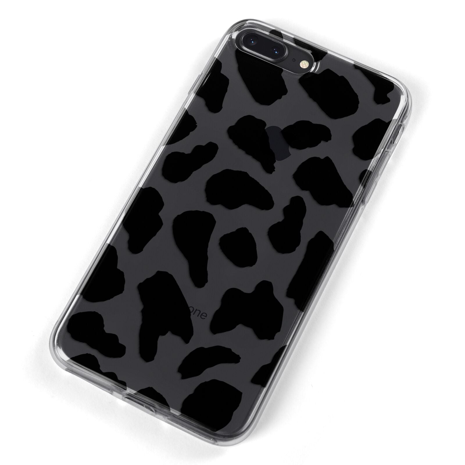 Black and White Cow Print iPhone 8 Plus Bumper Case on Black iPhone Alternative Image