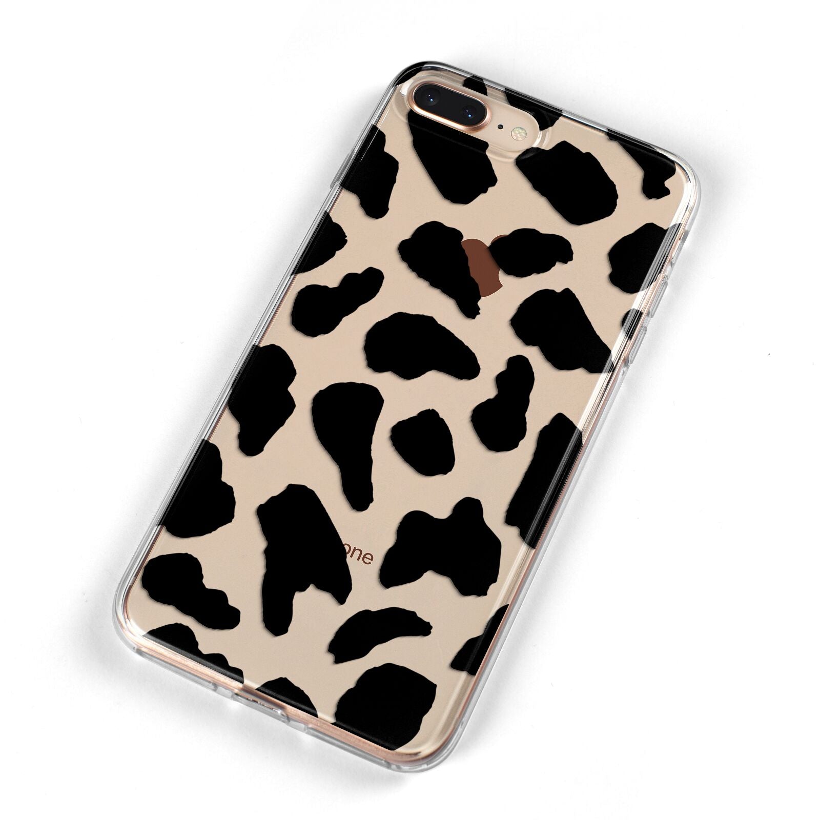 Black and White Cow Print iPhone 8 Plus Bumper Case on Gold iPhone Alternative Image