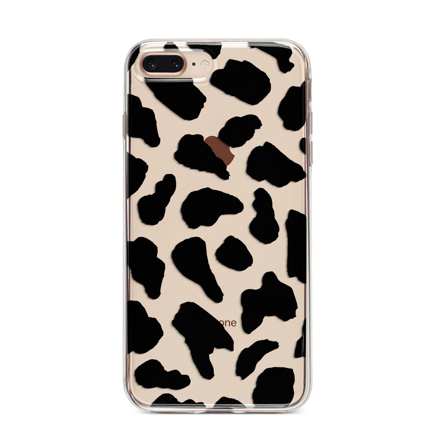 Black and White Cow Print iPhone 8 Plus Bumper Case on Gold iPhone