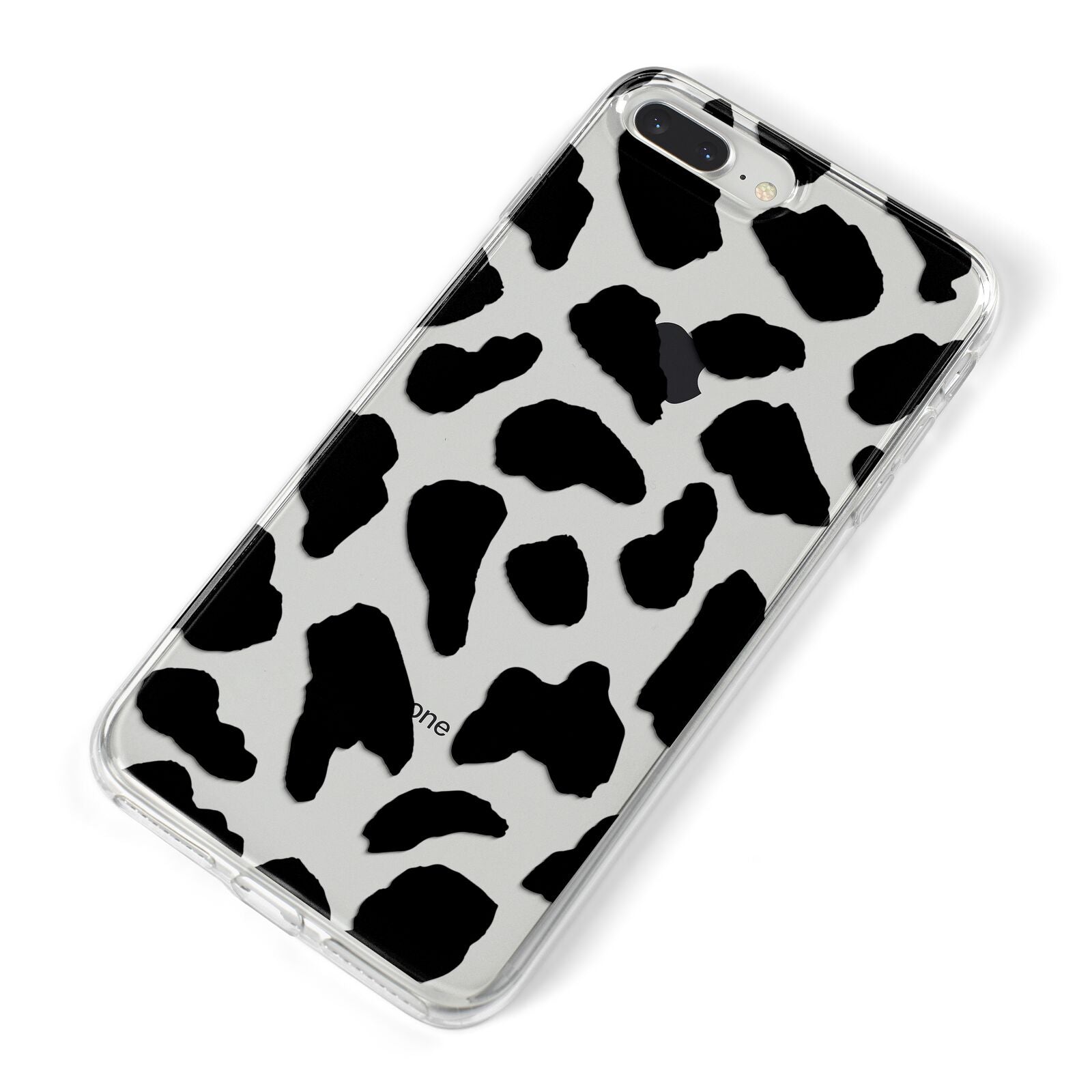 Black and White Cow Print iPhone 8 Plus Bumper Case on Silver iPhone Alternative Image