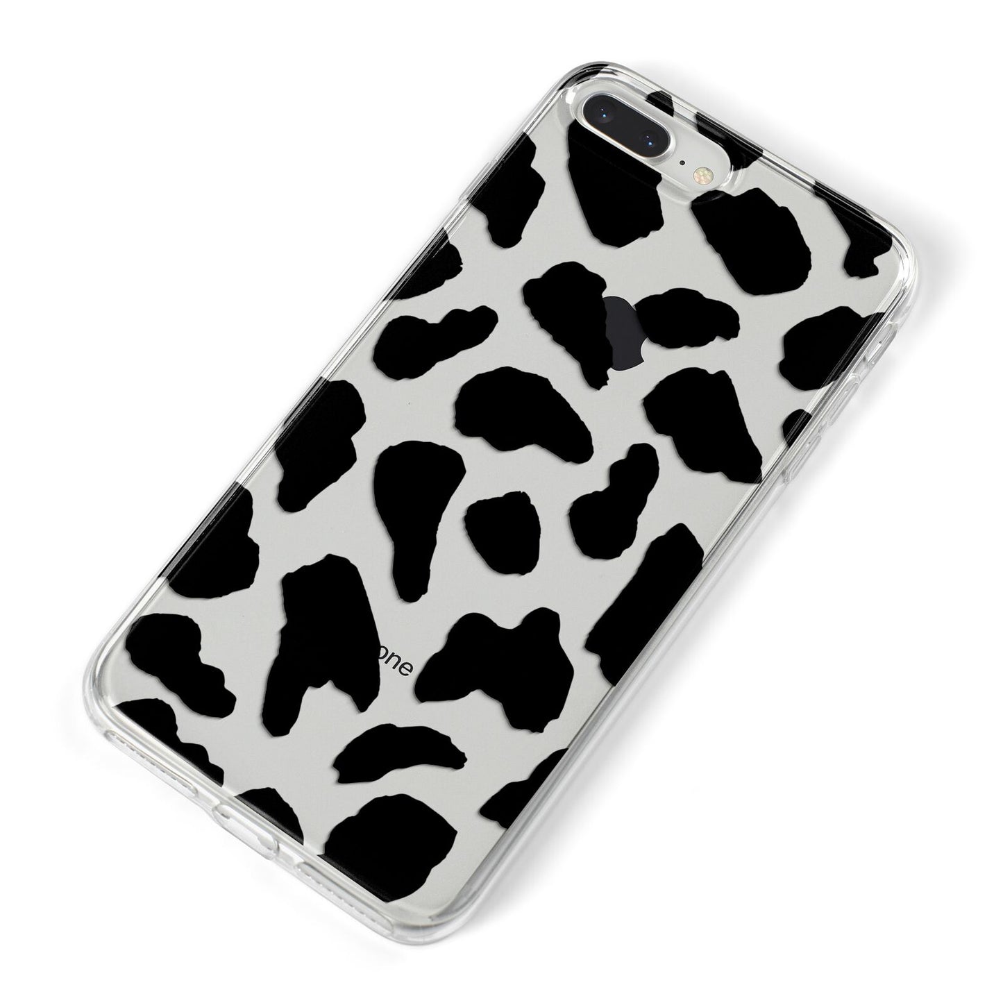 Black and White Cow Print iPhone 8 Plus Bumper Case on Silver iPhone Alternative Image