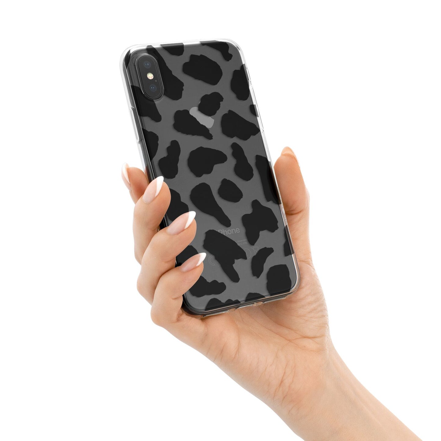 Black and White Cow Print iPhone X Bumper Case on Black iPhone Alternative Image 2