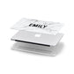 Black and White Personalised Marble Block Text Apple MacBook Case in Detail