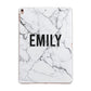 Black and White Personalised Marble Block Text Apple iPad Rose Gold Case