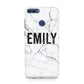 Black and White Personalised Marble Block Text Huawei P Smart Case