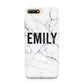 Black and White Personalised Marble Block Text Huawei Y6 2018
