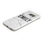 Black and White Personalised Marble Block Text Protective Samsung Galaxy Case Angled Image