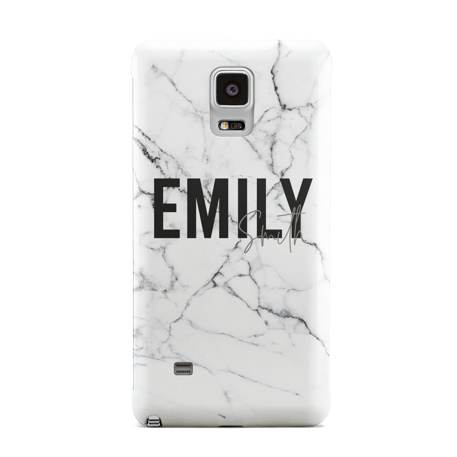 Personalised Clear Name Black Swirl Marble Custom Protective Samsung Galaxy Case