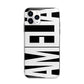 Black with Bold White Name Apple iPhone 11 Pro in Silver with Bumper Case