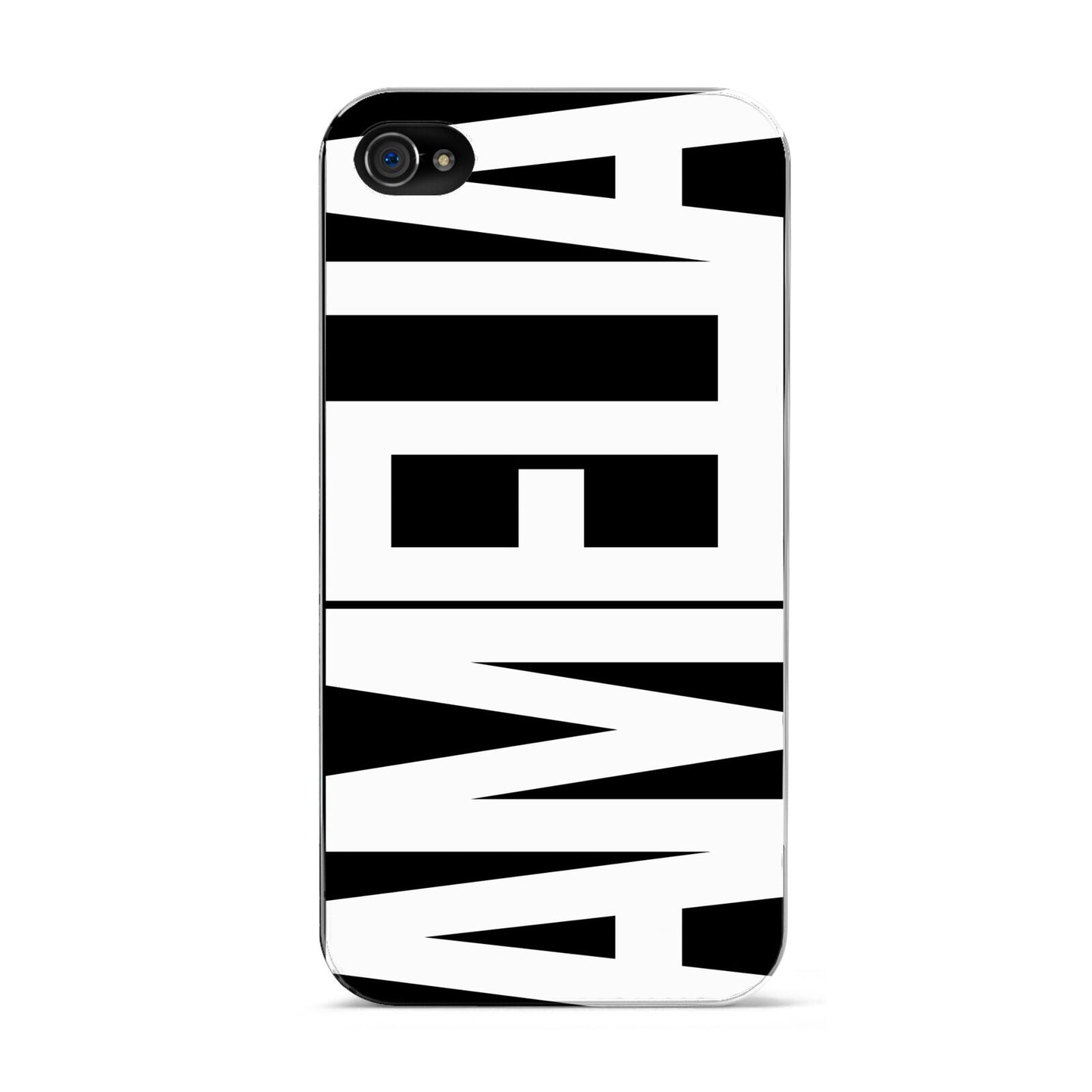 Black with Bold White Name Apple iPhone 4s Case