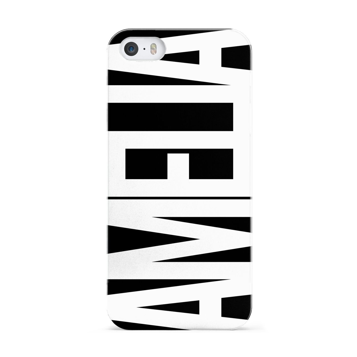 Black with Bold White Name Apple iPhone 5 Case