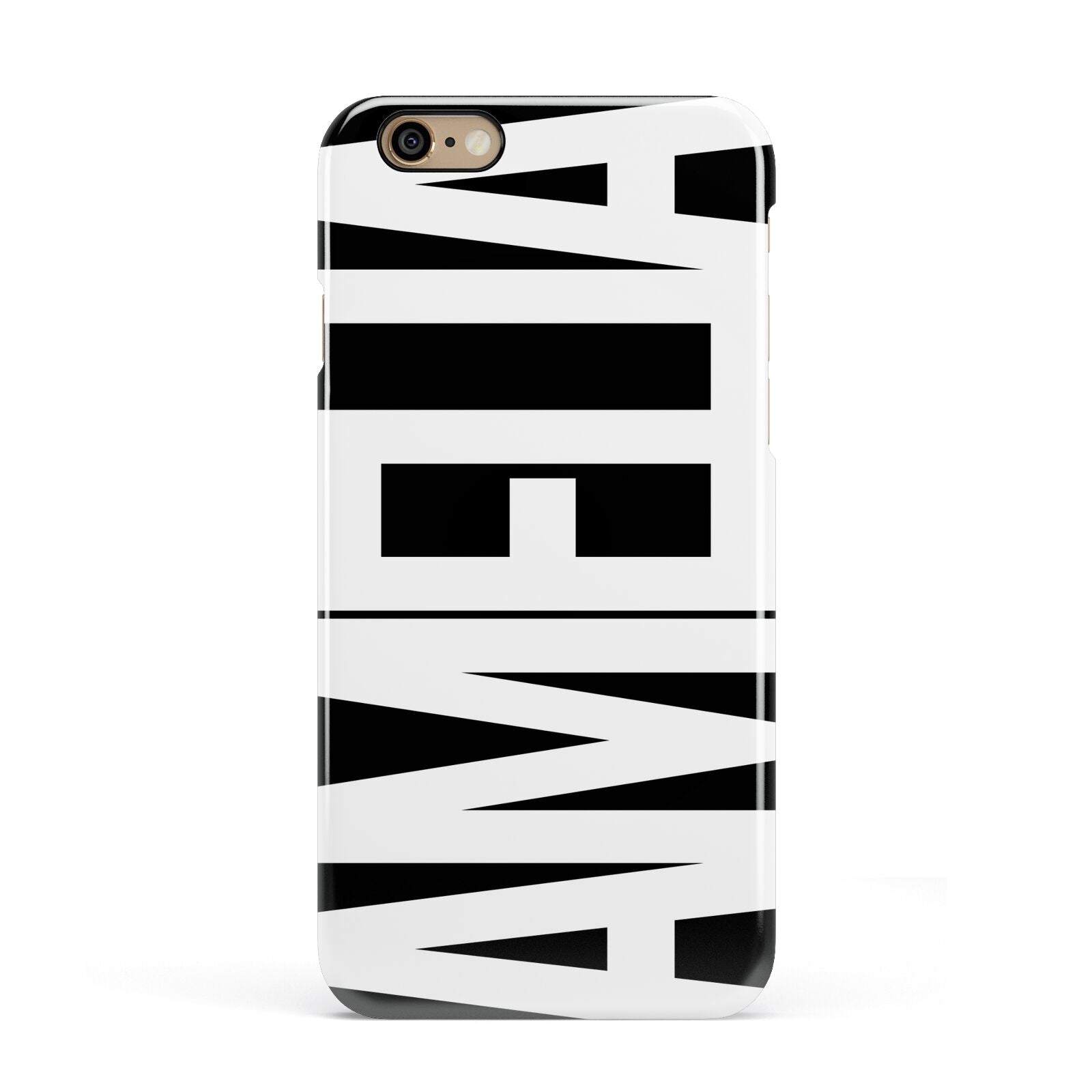 Black with Bold White Name Apple iPhone 6 3D Snap Case