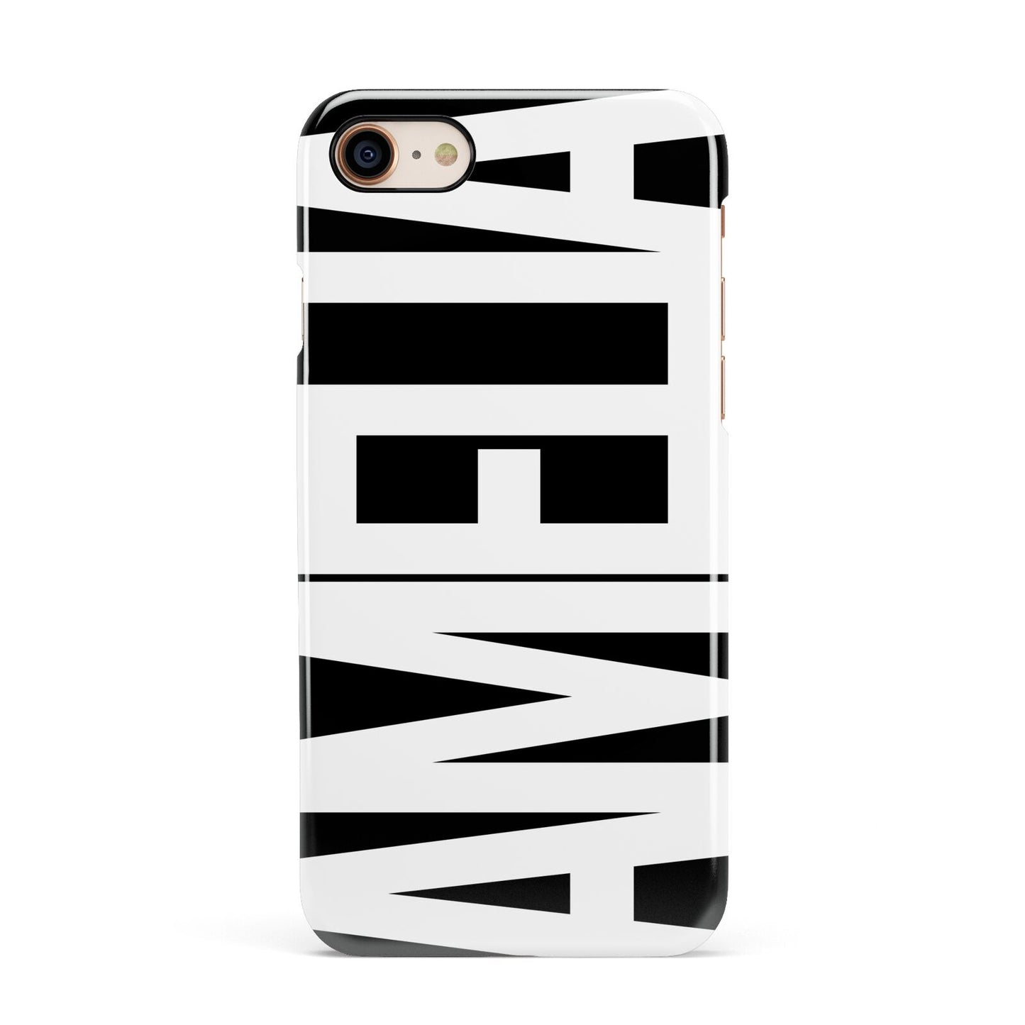 Black with Bold White Name Apple iPhone 7 8 3D Snap Case