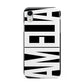 Black with Bold White Name Apple iPhone XR White 3D Tough Case
