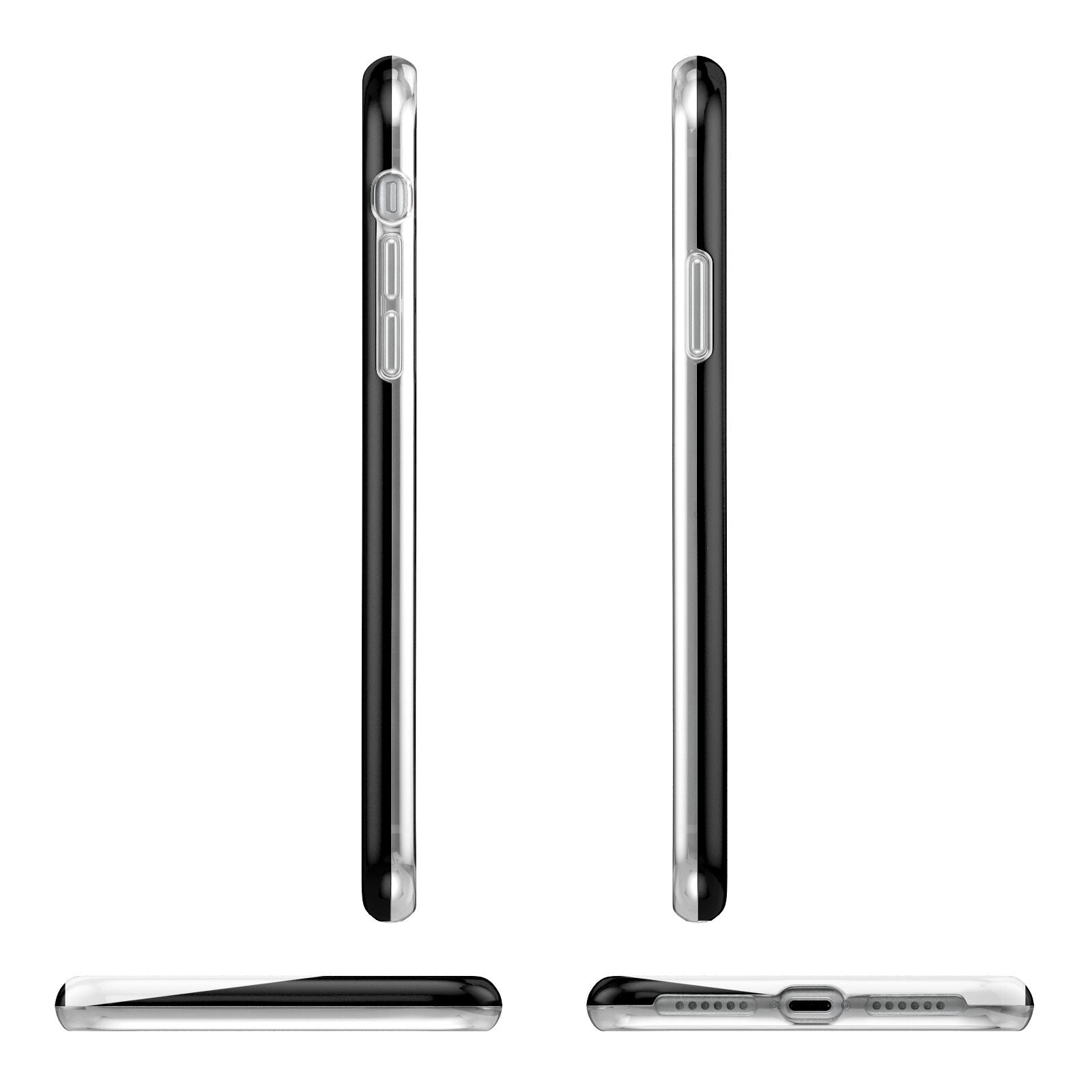 Black with Bold White Name Apple iPhone XR in White with 3D Wrap Tough Case Alternative Image Angles