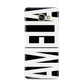 Black with Bold White Name Samsung Galaxy A3 2016 Case on gold phone