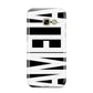 Black with Bold White Name Samsung Galaxy A3 2017 Case on gold phone