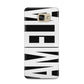 Black with Bold White Name Samsung Galaxy A5 2016 Case on gold phone