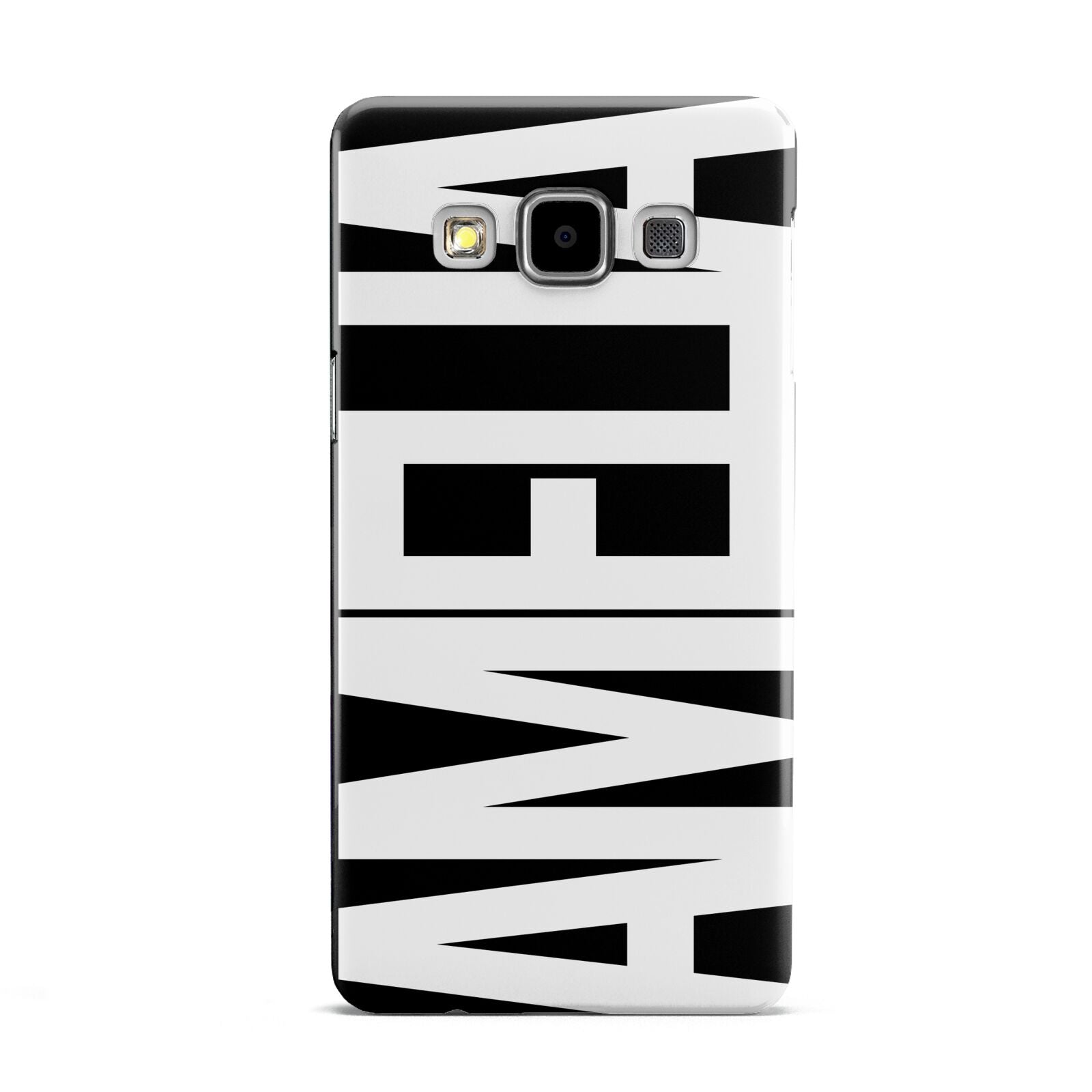 Black with Bold White Name Samsung Galaxy A5 Case