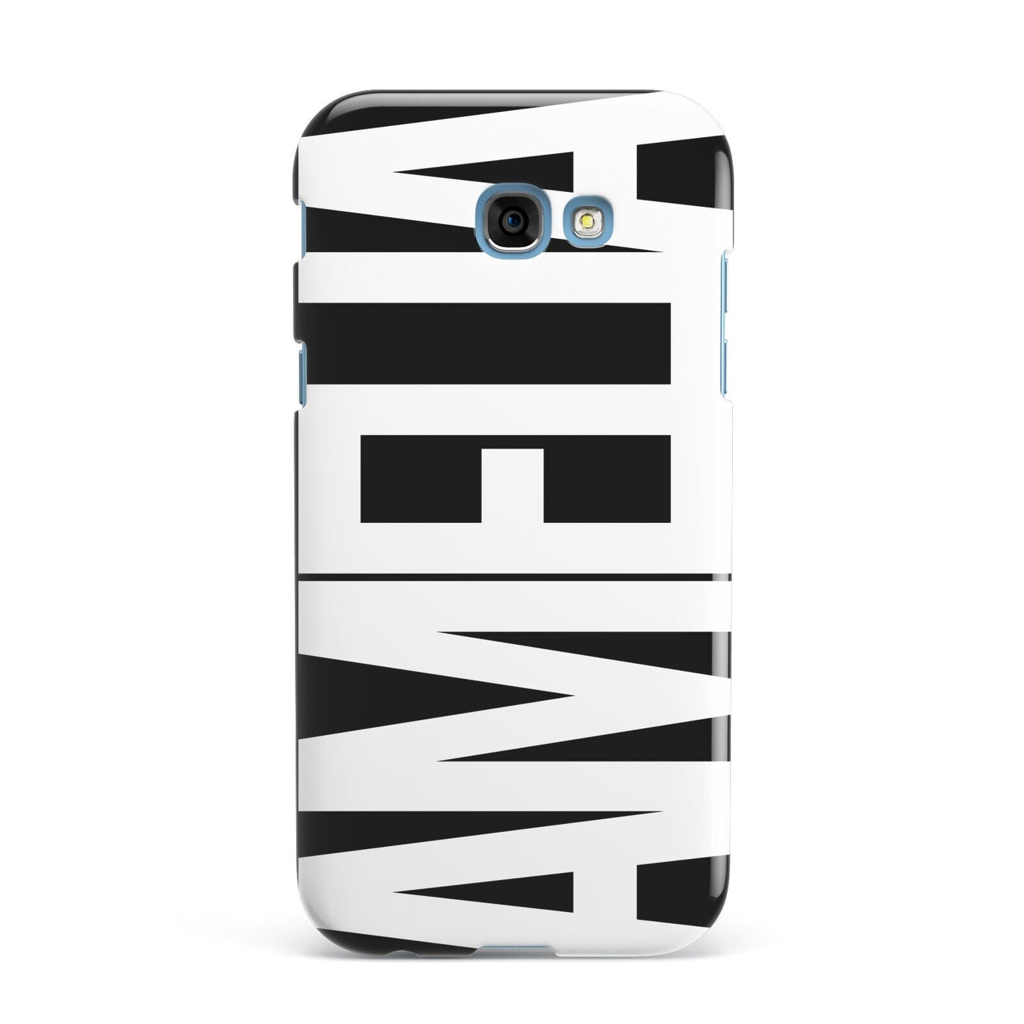 Black with Bold White Name Samsung Galaxy A7 2017 Case