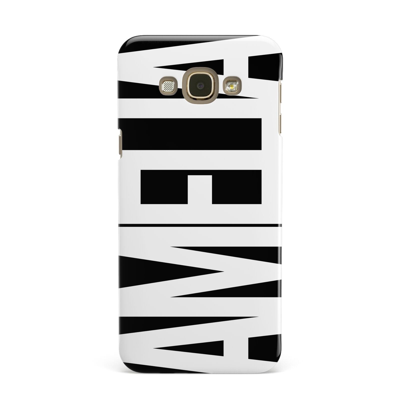 Black with Bold White Name Samsung Galaxy A8 Case