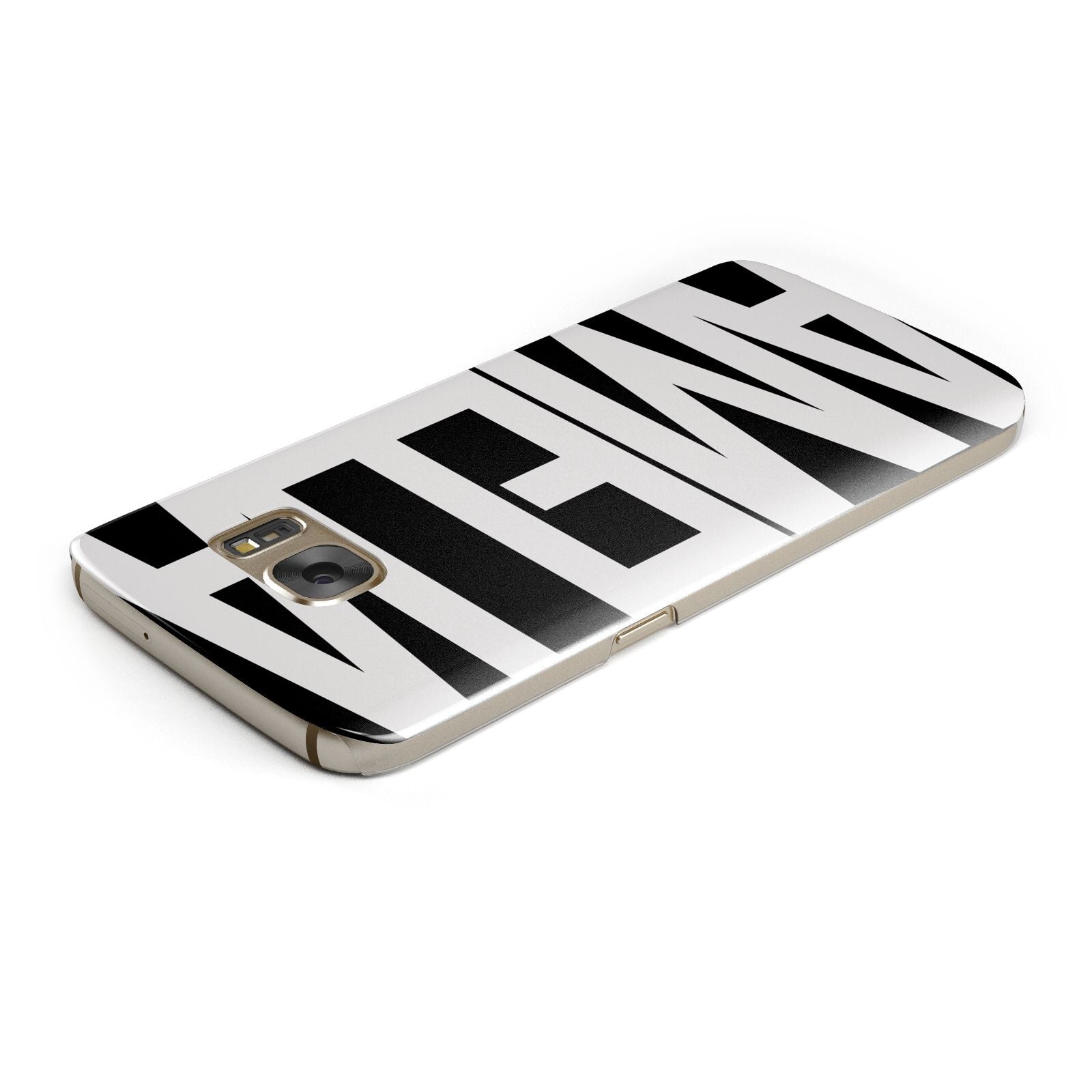 Black with Bold White Name Samsung Galaxy Case Top Cutout