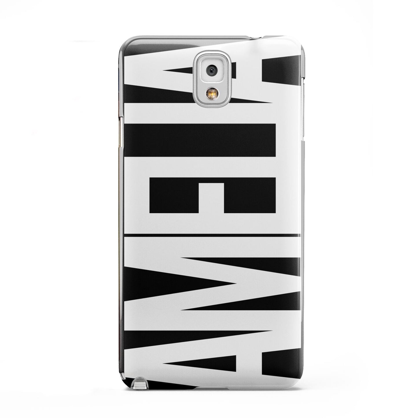 Black with Bold White Name Samsung Galaxy Note 3 Case