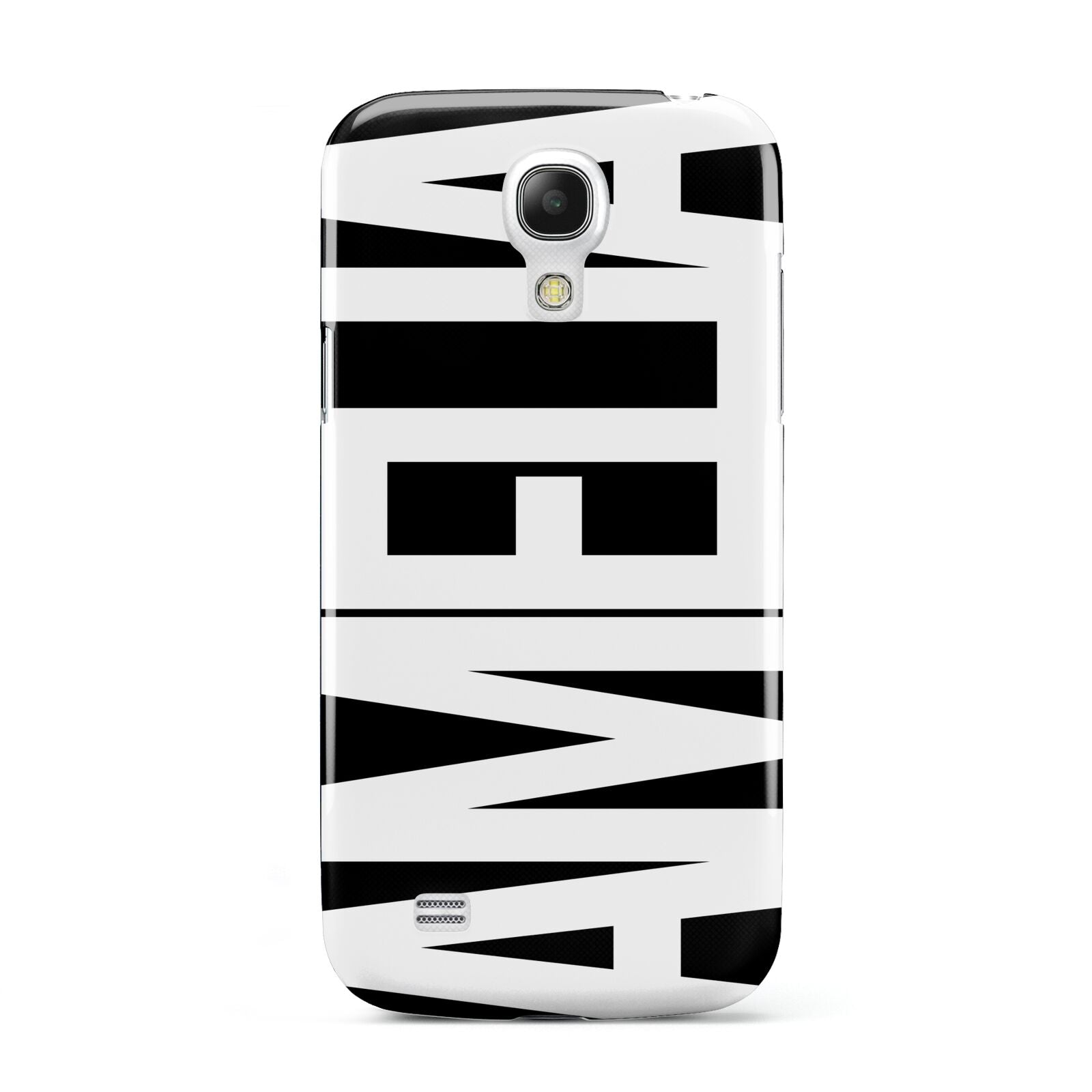 Black with Bold White Name Samsung Galaxy S4 Mini Case
