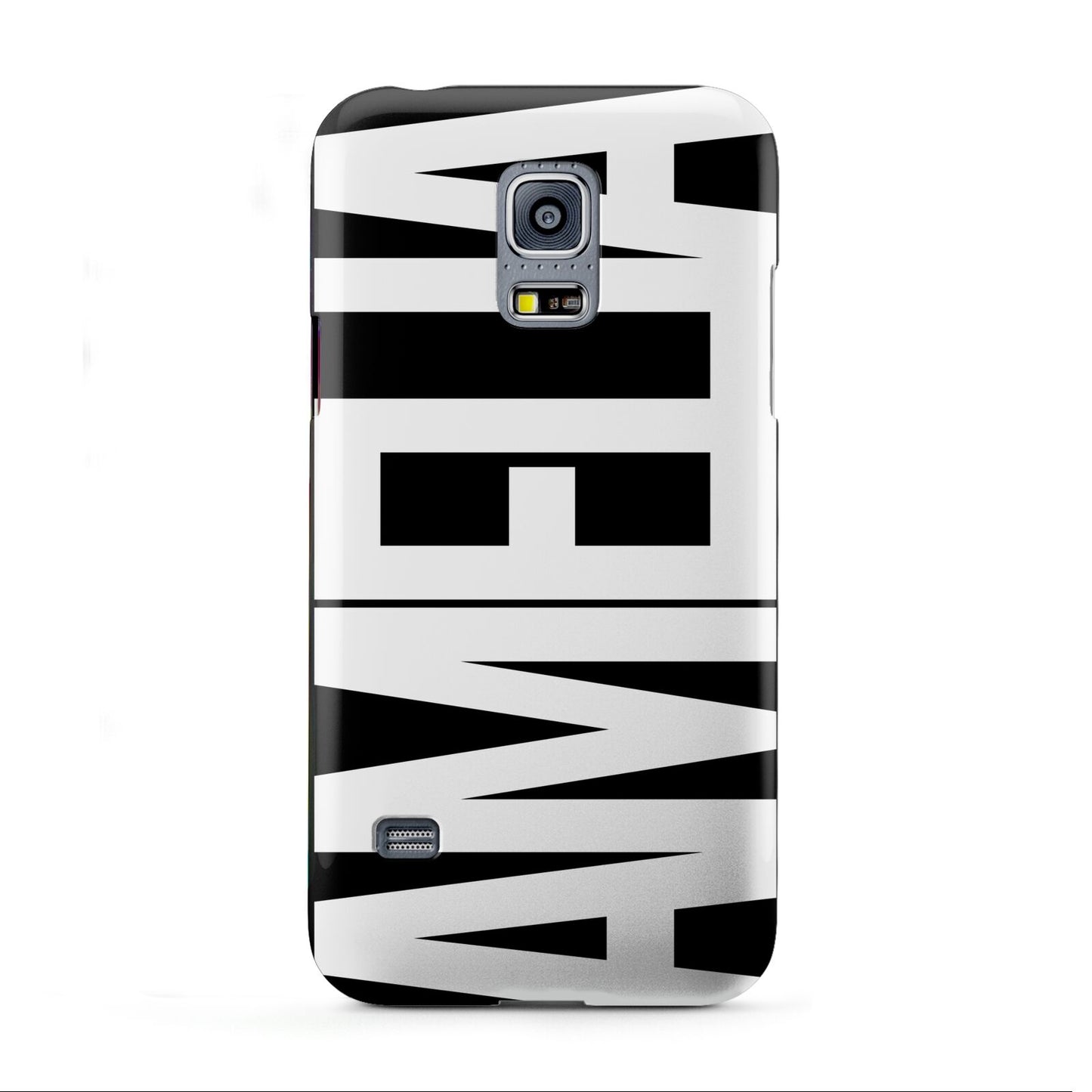 Black with Bold White Name Samsung Galaxy S5 Mini Case